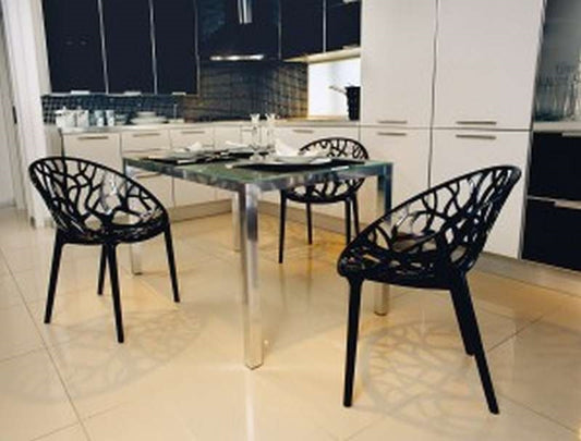 CRYSTAL BLACK TRANSP. ARMCHAIR 59x60x80