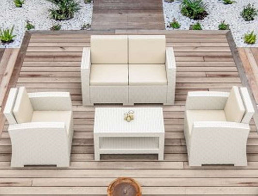 MONACO WHITE 2ΘΕΣΙΟΣ ΚΑΝΑΠΕΣ ΠΟΛ/ΝΙΟΥ 140x79x79