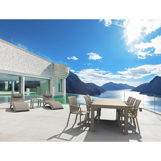 VEGAS TAUPE ΕΠΕΚΤ. ΤΡΑΠΕΖΙ ΠΟΛ/ΝΙΟΥ 100x180/220x75