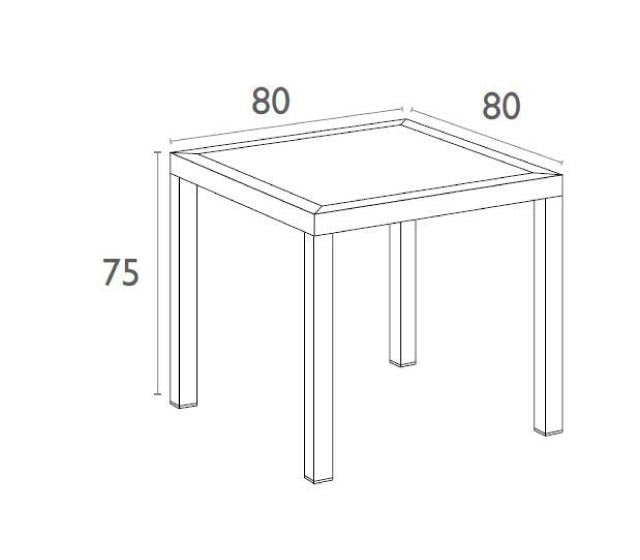 ORLANDO BROWN DINING TABLE 80x80x75