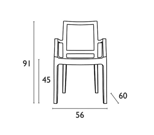 ARTHUR BLACK TRANSP. ARMCHAIR 56x60x91