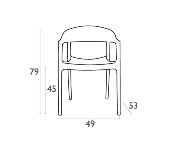 CARMEN WHITE/CLEAR ARMCHAIR 49x53x79