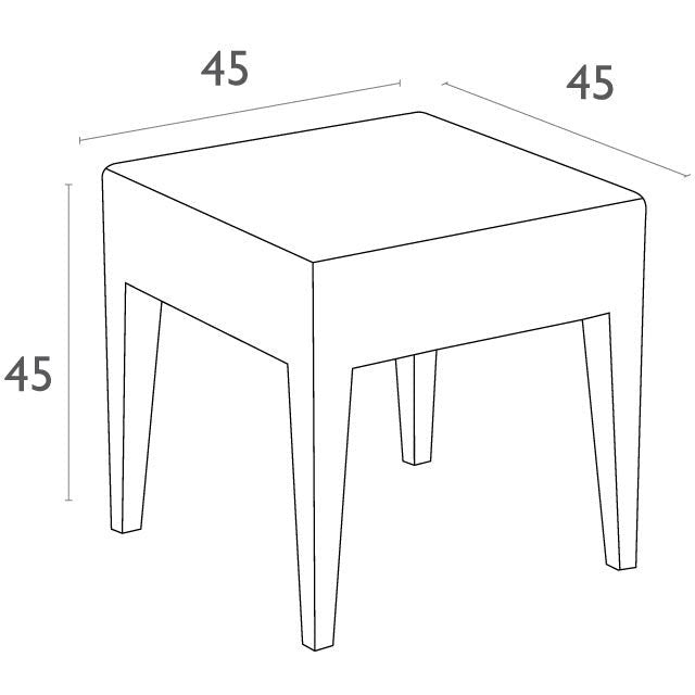 MIAMI WHITE ΤΡΑΠΕΖΙ ΠΟΛ/ΝΙΟΥ 45x45x45