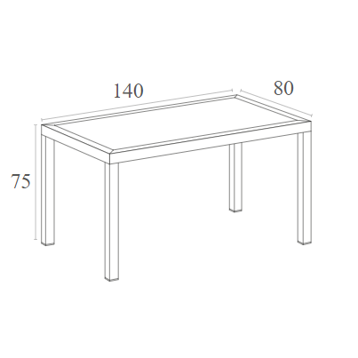 ARES ΤΡΑΠΕΖΙ BLACK ΠΟΛ/ΝΙΟΥ 140x80x75