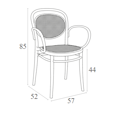 MARCEL XL BLACK ΠΟΛΥΘΡΟΝΑ ΠΟΛ/ΝΙΟΥ 57x52x85