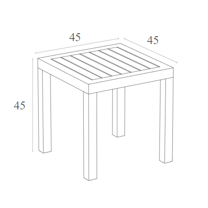 OCEAN TAUPE ΤΡΑΠΕΖΙ ΠΟΛ/ΝΙΟΥ 45x45x45