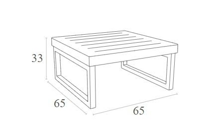 MYKONOS COFFEE TABLE TAUPE POLYWOOD 65x65x33