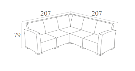 MONACO BROWN ΓΩΝΙΑ ΠΟΛ/ΝΙΟΥ 207x207x79