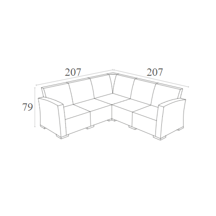 MONACO BROWN ΓΩΝΙΑ ΜΕ ΜΑΞΙΛΑΡΙ ΠΟΛ/ΝΙΟΥ 207x207x79