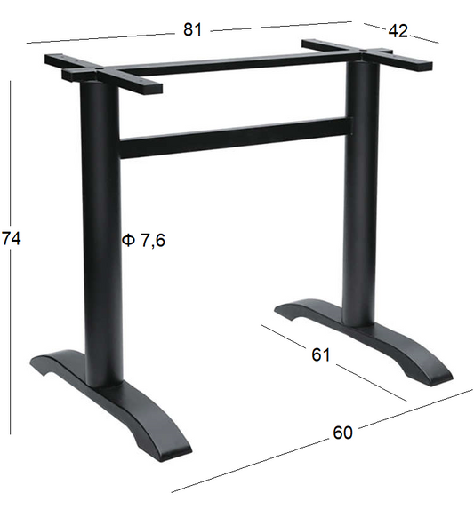 ASTOR ΜΑΚΡ/ΝΗ ΒΑΣΗ ΜΑΝΤΕΜΙ ΜΕ ΡΕΓ/ΡΟΥΣ ΜΑΥΡΗ 60x61x74