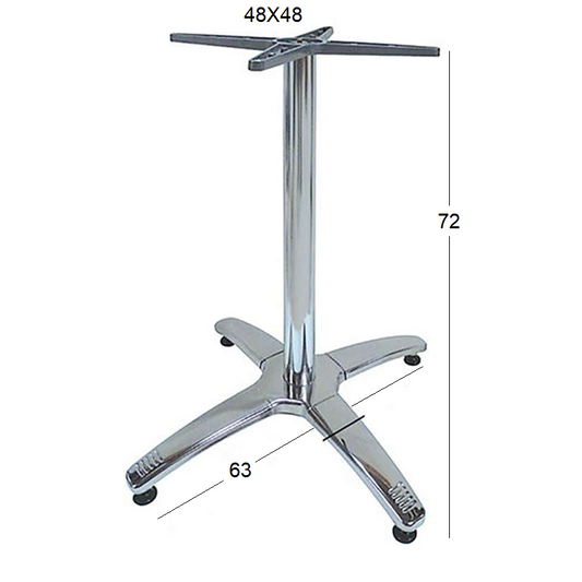 ROMAN 4ΝΥΧΗ (Σ/Ρ) ΒΑΣΗ ΑΛΟΥΜ./INOX ΜΕ ΡΕΓ/ΡΟΥΣ 63x63x72