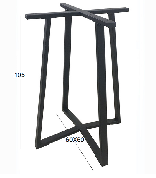 BISTRO ΨΗΛΗ ΒΑΣΗ ΜΕΤΑΛΛΙΚΗ ΜΕ ΡΕΓ/ΡΟΥΣ ΜΑΥΡΗ 60x60x105