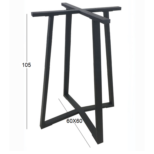 BISTRO ΨΗΛΗ ΒΑΣΗ ΜΕΤΑΛΛΙΚΗ ΜΕ ΡΕΓ/ΡΟΥΣ ΜΑΥΡΗ 60x60x105