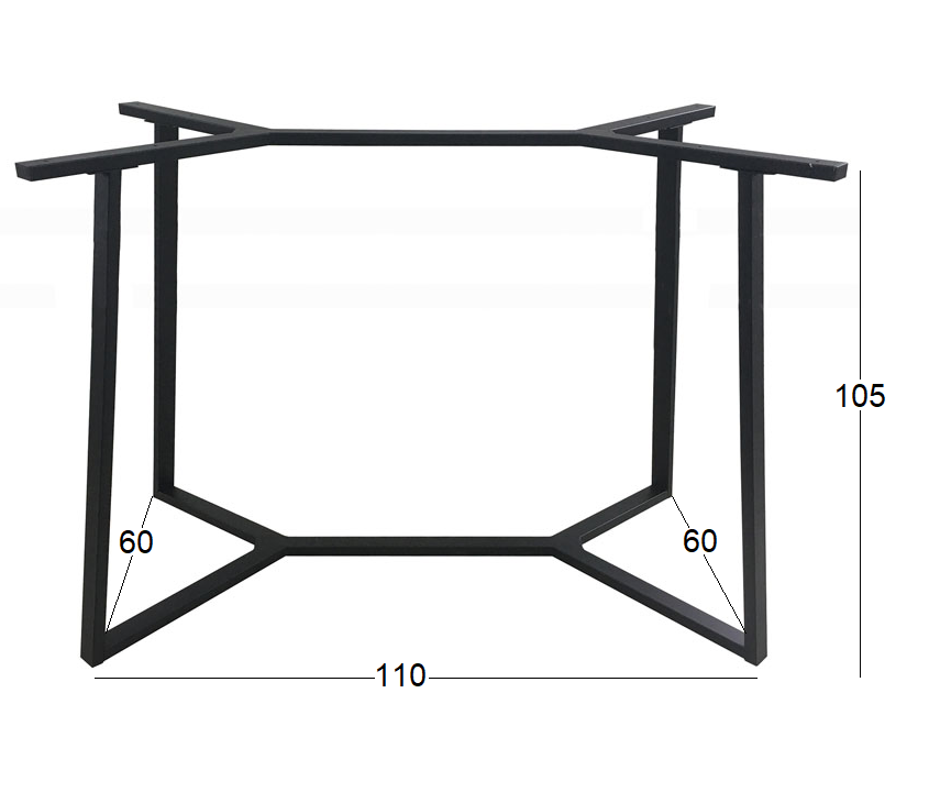 BISTRO ΨΗΛΗ ΒΑΣΗ ΜΕΤΑΛΛΙΚΗ ΜΕ ΡΕΓ/ΡΟΥΣ ΜΑΥΡΗ 110x60x105