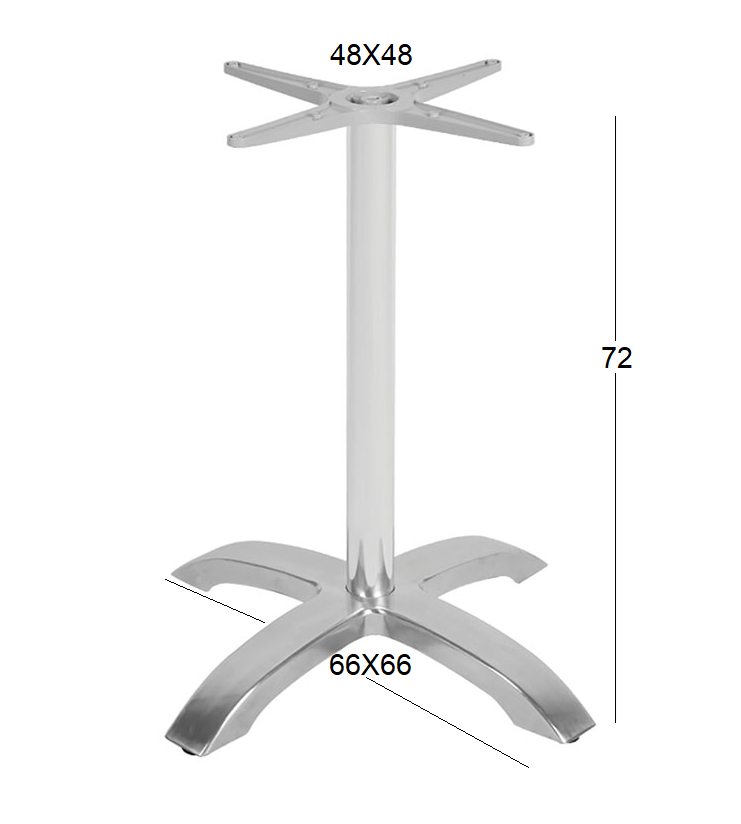 SAMIN (S/R) 4-NIGHT ALUMINUM BASE WITH REGULATORS 66x66x72