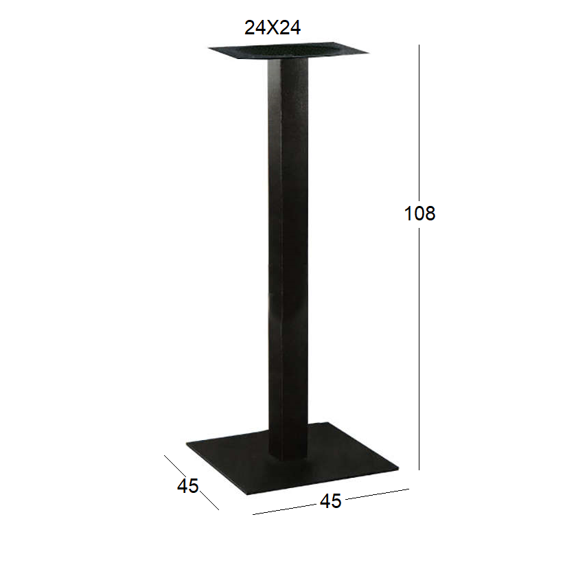 FLAT ΨΗΛΗ (Π) ΒΑΣΗ ΜΕΤΑΛΛΙΚΗ ΜΑΥΡΗ 45x45x108