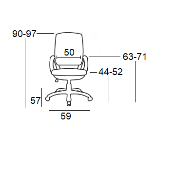 A1180W ΛΕΥΚΟ/ΡΟΖ MESH ΠΟΛ/ΝΑ ΓΡΑΦΕΙΟΥ 59x57x44-90/52-97