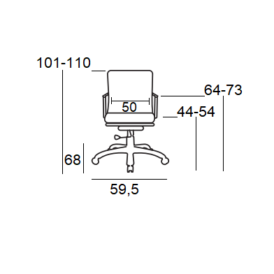 A3650 ΜΑΥΡΗ ΠΟΛΥΘΡΟΝΑ ΓΡΑΦΕΙΟΥ 59.5x68x44-101/54-110