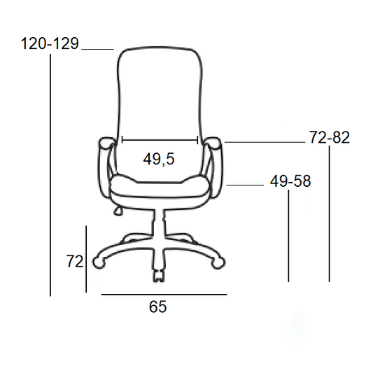 A8960 ΜΑΥΡΗ ΠΟΛΥΘΡΟΝΑ ΓΡΑΦΕΙΟΥ 65x72x49-120/58-129