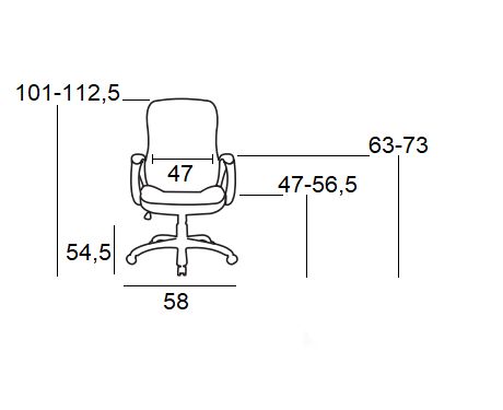 BS9600 ΜΑΥΡΟ PVC ΠΟΛΥΘΡΟΝΑ ΓΡΑΦΕΙΟΥ 58Χ54.5Χ47-101/56.5-112.5εκ.