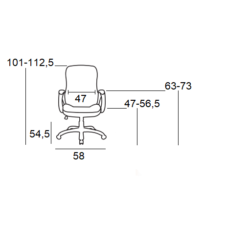 BS9600 ΜΑΥΡΟ PVC ΠΟΛΥΘΡΟΝΑ ΓΡΑΦΕΙΟΥ 58x54.5x47-101/56.5-112.5