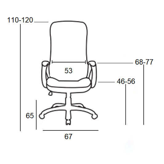 A9250 ΜΑΥΡΗ ΠΟΛΥΘΡΟΝΑ ΓΡΑΦΕΙΟΥ 67x65x46-110/56-120