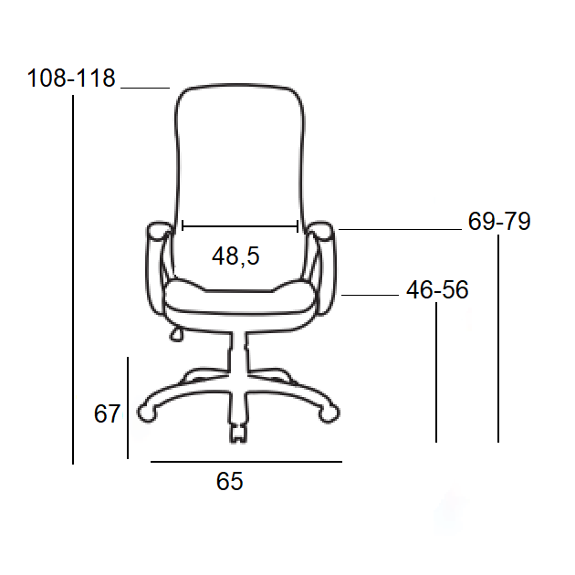 A9150 ΜΑΥΡΗ ΠΟΛΥΘΡΟΝΑ ΓΡΑΦΕΙΟΥ 65x67x46-108/56-118