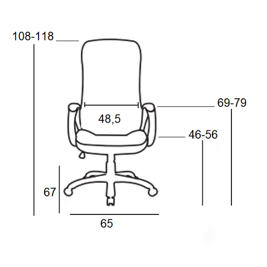 A9150 ΜΑΥΡΗ ΠΟΛΥΘΡΟΝΑ ΓΡΑΦΕΙΟΥ 65X67X46-108/56-118εκ.