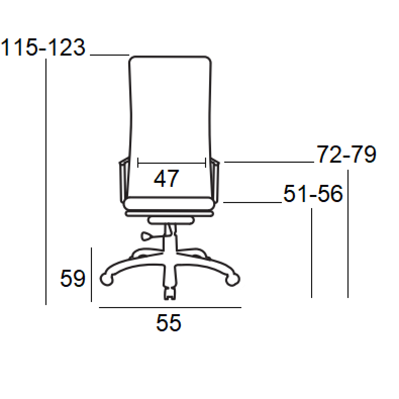 A7800 ΜΑΥΡΗ ΠΟΛΥΘΡΟΝΑ ΓΡΑΦΕΙΟΥ 55x59x51-115/56-123