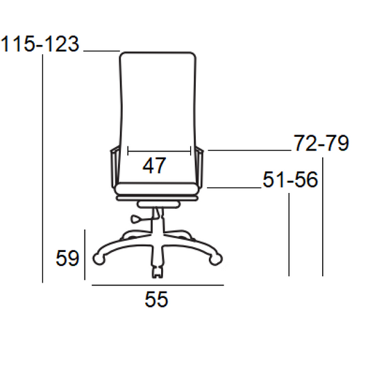 A7800 ΜΑΥΡΗ ΠΟΛΥΘΡΟΝΑ ΓΡΑΦΕΙΟΥ 55x59x51-115/56-123