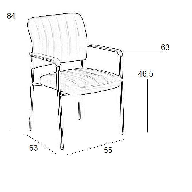 OLIVER ΜΑΥΡΟ PU ΠΟΛ/ΝΑ ΧΡΩΜΙΟΥ 55x63x46.5-84
