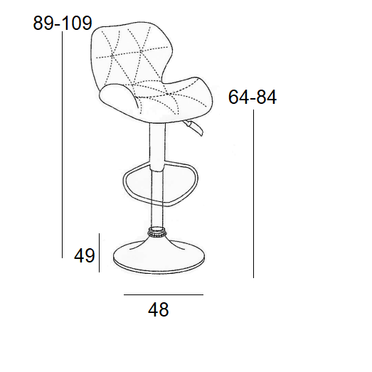 BAR91 GREY PU ΣKAMΠO ΜΕ ΑΜΟΡΤΙΣΕΡ 48x49x109