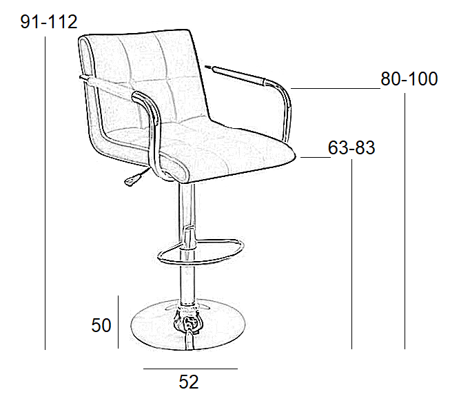 BAR54 CREAM PU(Σ2)ΣΚΑΜΠΟ ΜΕ ΑΜΟΡΤΙΣΕΡ 52X50X112εκ.