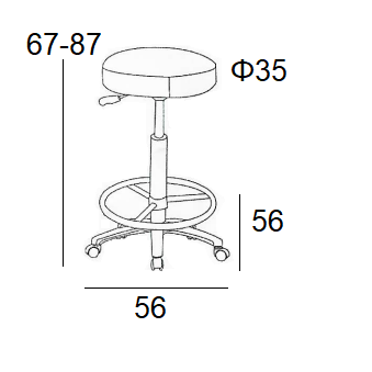 ST100 ΜΑΥΡΟ PU ΣΚΑΜΠΟ ΣΧΕΔΙΑΣΤΗΡΙΟΥ 56x56x87