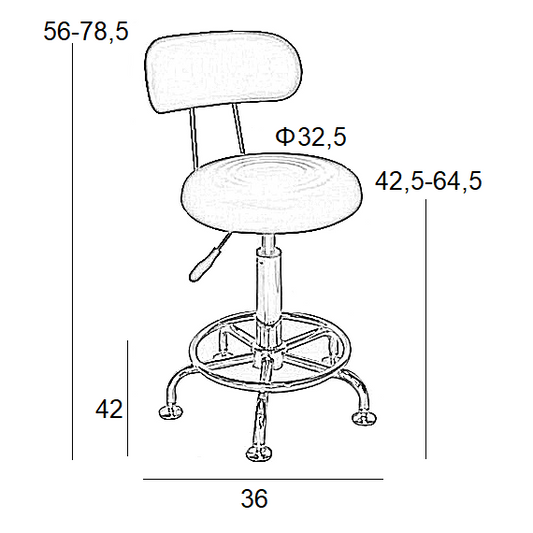 BAR73 ΛΕΥΚΟ PU ΣΚΑΜΠΟ ΜΕ ΑΜΟΡΤΙΣΕΡ 36x42x78.5
