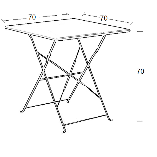 ALMA ΜΑΥΡΟ ΤΡΑΠΕΖΙ ΜΕΤΑΛΛΙΚΟ ΠΤΥΣ/ΝΟ 70x70x70