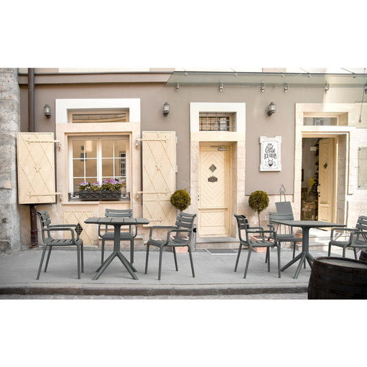 PARIS DARK GREY ΤΡΑΠΕΖΙ ΠΟΛ/ΝΙΟΥ 80x80x74