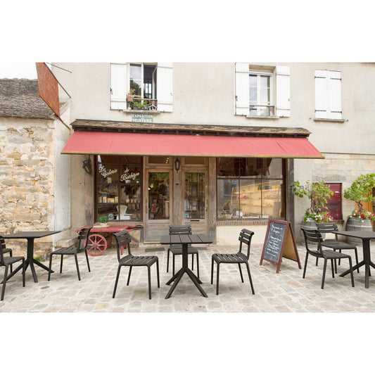 PARIS BLACK ΤΡΑΠΕΖΙ ΠΟΛ/ΝΙΟΥ 70x70x74