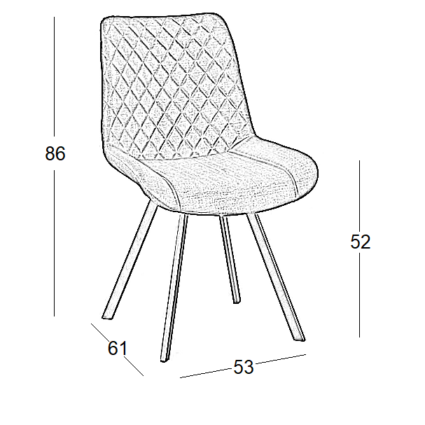 ALESIA S GREY ΥΦΑΣΜΑ ΚΑΡΕΚΛΑ ΜΕΤΑΛΛΙΚΗ 53x61x86