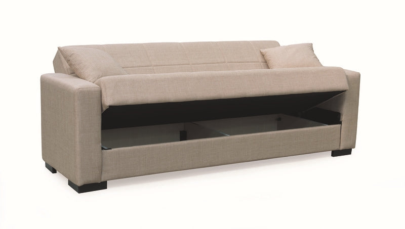 ROVER LIGHT BROWN ΥΦΑΣΜΑ 3ΘΕΣΙΟΣ ΚΑΝΑΠΕΣ/ΚΡΕΒΑΤΙ ΜΕ ΑΠΟΘ. ΧΩΡΟ 210x80x75