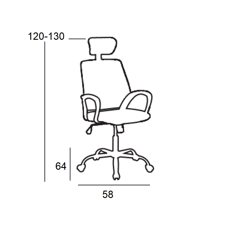 A8982 ΜΑΥΡO MESH ΠΟΛΥΘΡΟΝΑ ΓΡΑΦΕΙΟΥ 58x64x120/130