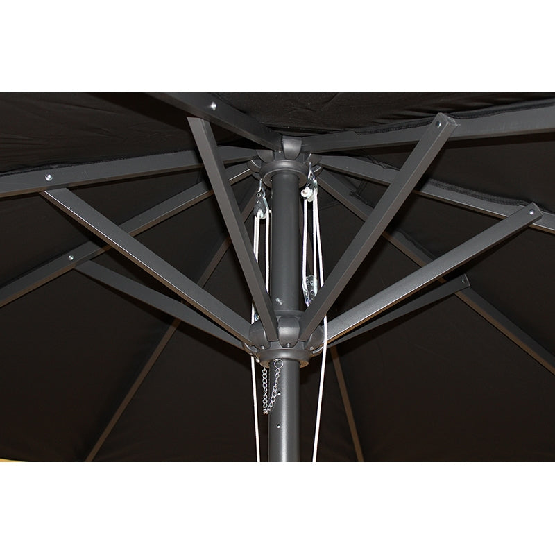 UMBRELLA BLACK ALUMINIUM 8 RIBS Ø230cm