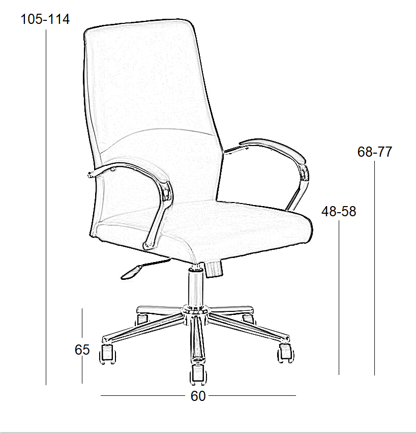 A9930 ΜΑΥΡO PU ΠΟΛΥΘΡΟΝΑ ΓΡΑΦΕΙΟΥ 60X65X48-105/58-114εκ.