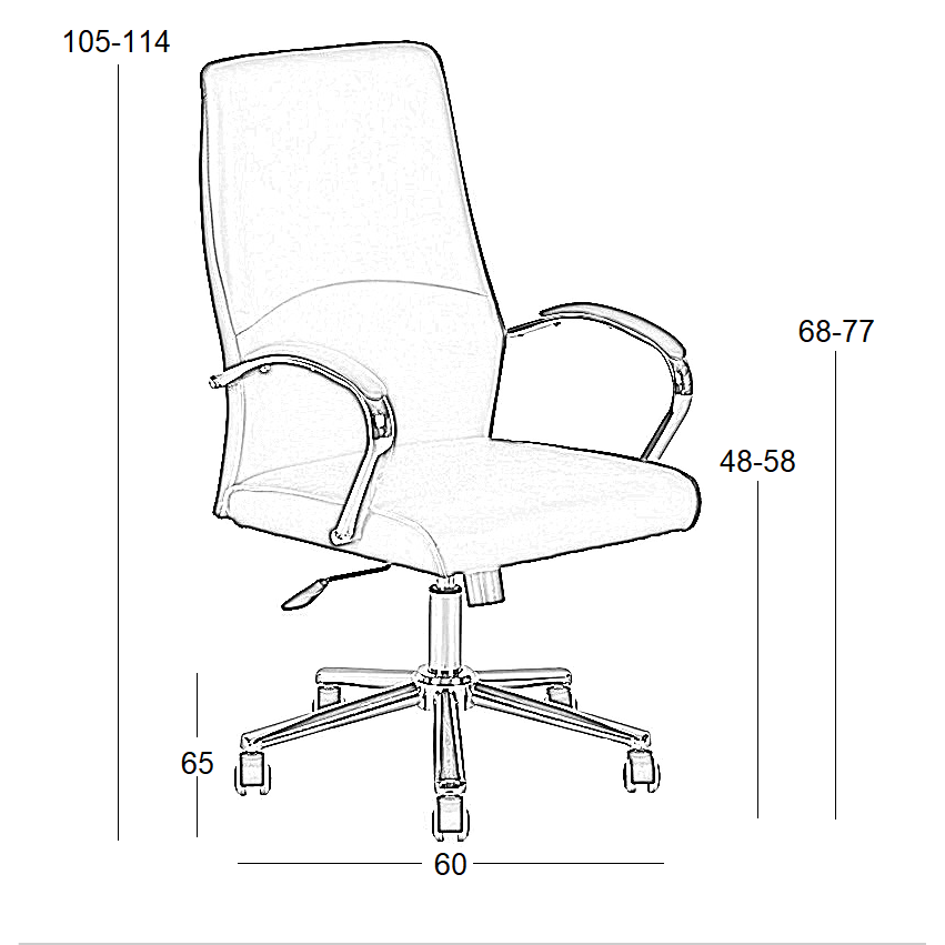 A9930 ΜΑΥΡO PU ΠΟΛΥΘΡΟΝΑ ΓΡΑΦΕΙΟΥ 60x65x48-105/58-114