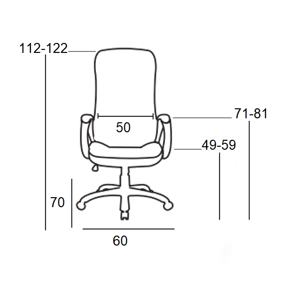A9940 ΜΑΥΡΟ PVC ΠΟΛΥΘΡΟΝΑ ΓΡΑΦΕΙΟΥ 60x70x49-112/59-122