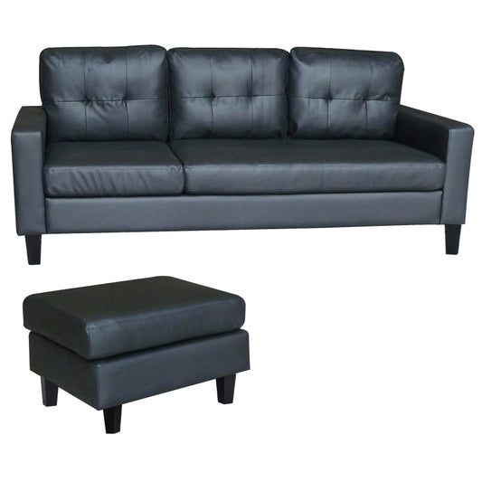 LIANA S BLACK PVC ΚΑΝΑΠΕΣ ΓΩΝΙΑ 185x126x84