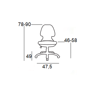 A1700-W ΛΕΥΚΟ/ΡΟΖ ΥΦΑΣΜΑ ΚΑΡΕΚΛΑ ΓΡΑΦΕΙΟΥ 47.5x49x46-78/58-90