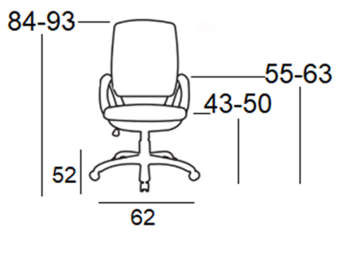 A1850 SW ΛΕΥΚΟ/ΜΑΥΡΟ MESH ΠΟΛΥΘΡΟΝΑ ΓΡΑΦΕΙΟΥ 62x52x43-84/50-93