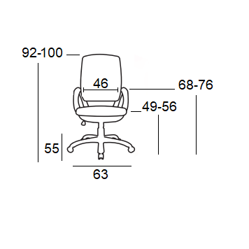 A1150-W ΛΕΥΚΟ/ΓΚΡΙ ΥΦΑΣΜΑ ΠΟΛΥΘΡΟΝΑ ΓΡΑΦΕΙΟΥ 63x55x49-92/56-100