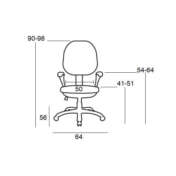 BS750 ΜΑΥΡΟ ΥΦΑΣΜΑ ΠΟΛΥΘΡΟΝΑ ΓΡΑΦΕΙΟΥ 64x56x41-90/51-98